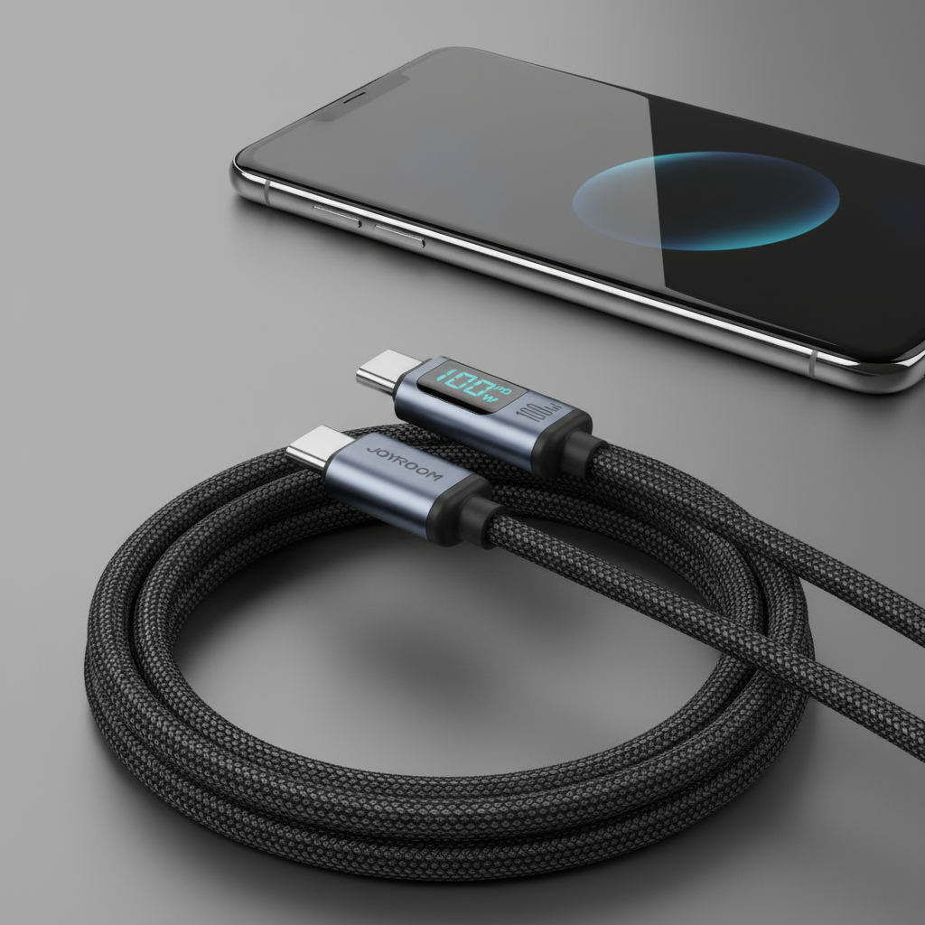 Braided USB Data Cable with Display   NewEraWear