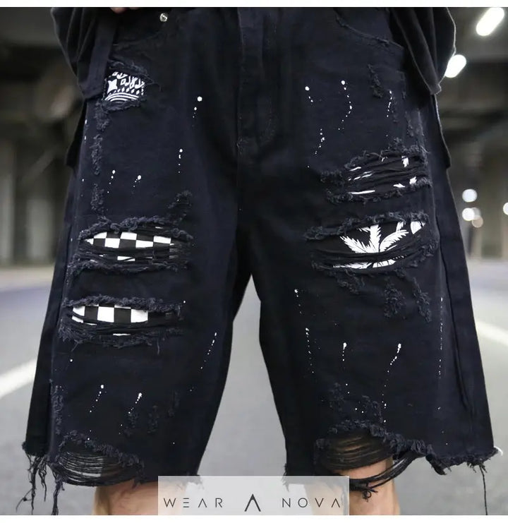 Brand Name Loose Denim Shorts for Men - Relaxed Fit, Versatile Summer Style  denim shorts 