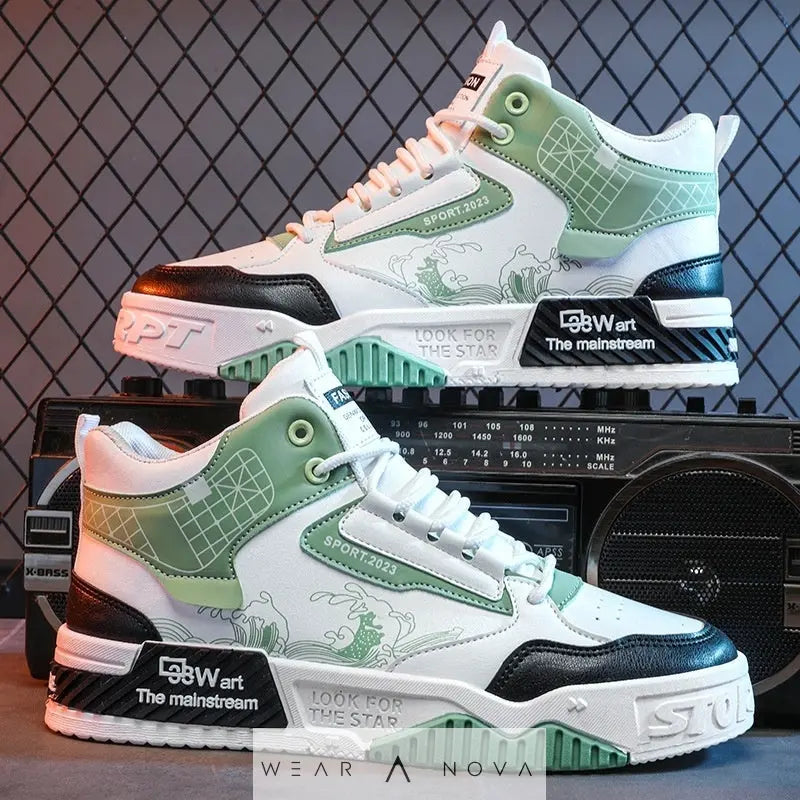 Men's Shoes Increased Easy Wear Borad Shoe Summer Casual Sports High-top Trendy Shoes - WearaNova