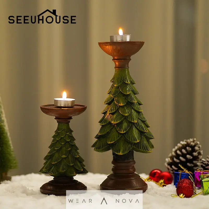 Christmas Tree Candle Holder Decor  Christmas NewEraWear