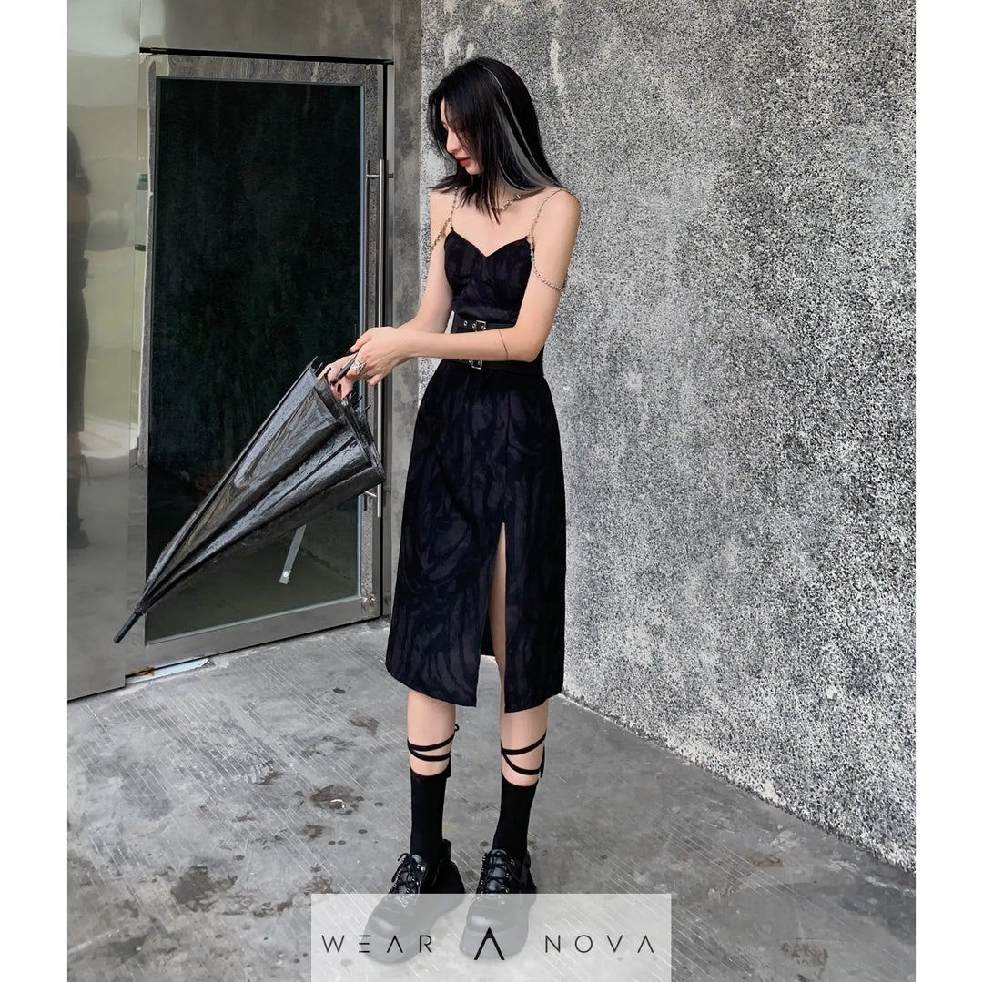 Dark Sexy Leopard Print Suspender Dress  Summer Dress Women 