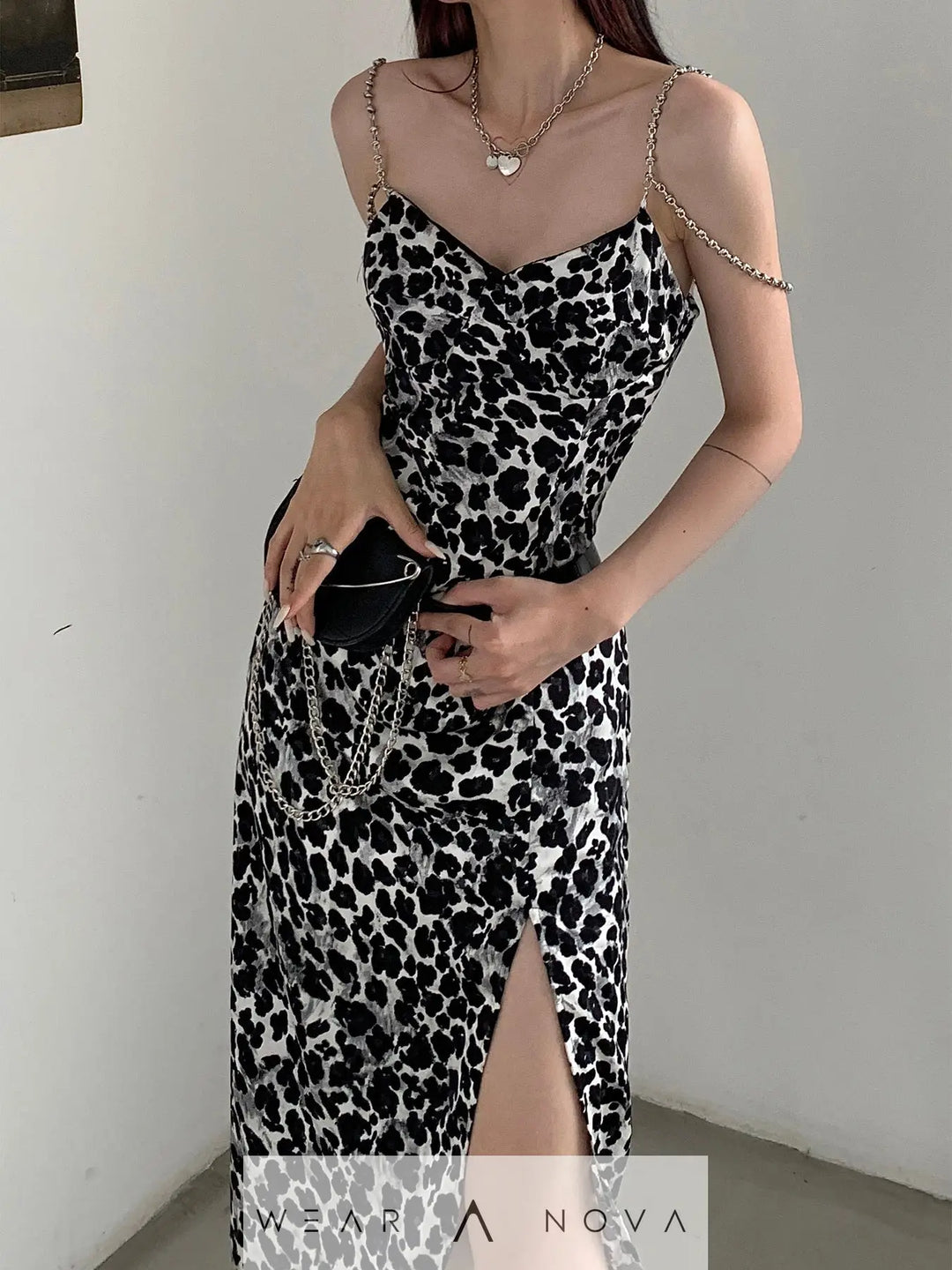 Dark Sexy Leopard Print Suspender Dress  Summer Dress Women 