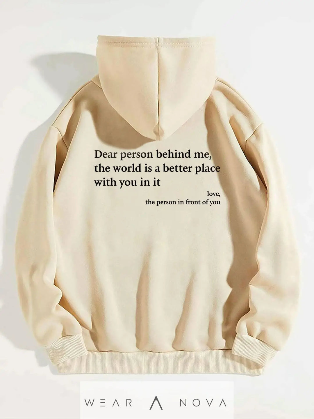 Dear Person Behind Me, the World Is A Better Place, with You In It - Women's Plush Letter Printed Hoodie  Damen-Hoodie 