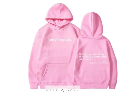 Dear Person Behind Me, the World Is A Better Place, with You In It - Women's Plush Letter Printed Hoodie  Damen-Hoodie 