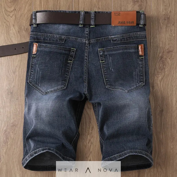 Fashion Personality Men's Slim Fit Black Denim Shorts  jeans denim 