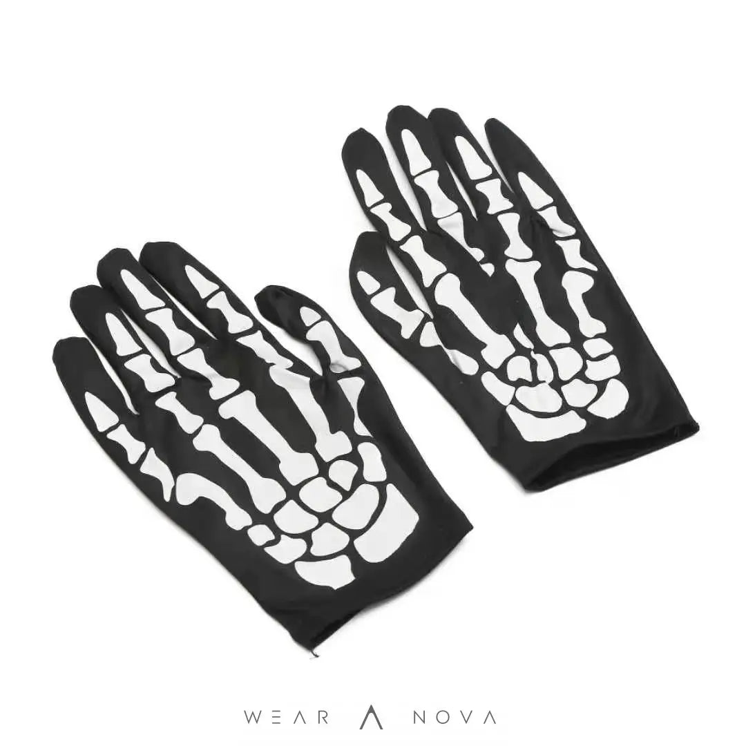 Halloween Skull Chin Mask and Ghost Gloves Set  Halloween individual NewEraWear