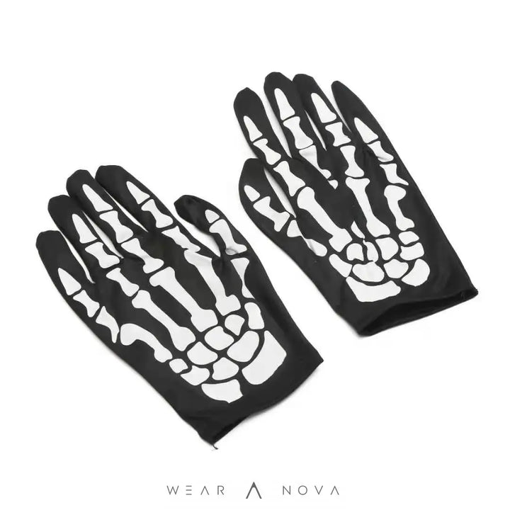 Halloween Skull Chin Mask and Ghost Gloves Set  Halloween individual NewEraWear