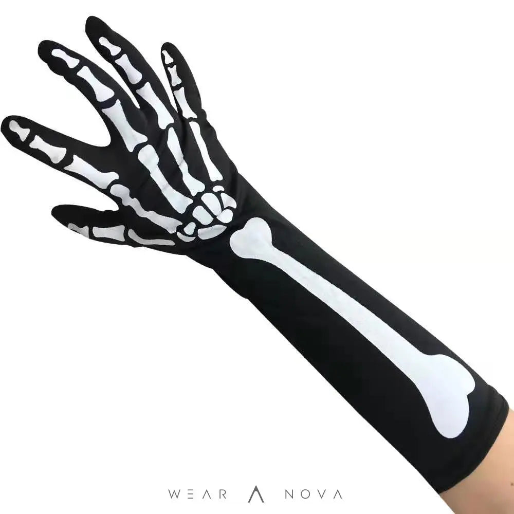 Halloween Skull Chin Mask and Ghost Gloves Set  Halloween individual NewEraWear