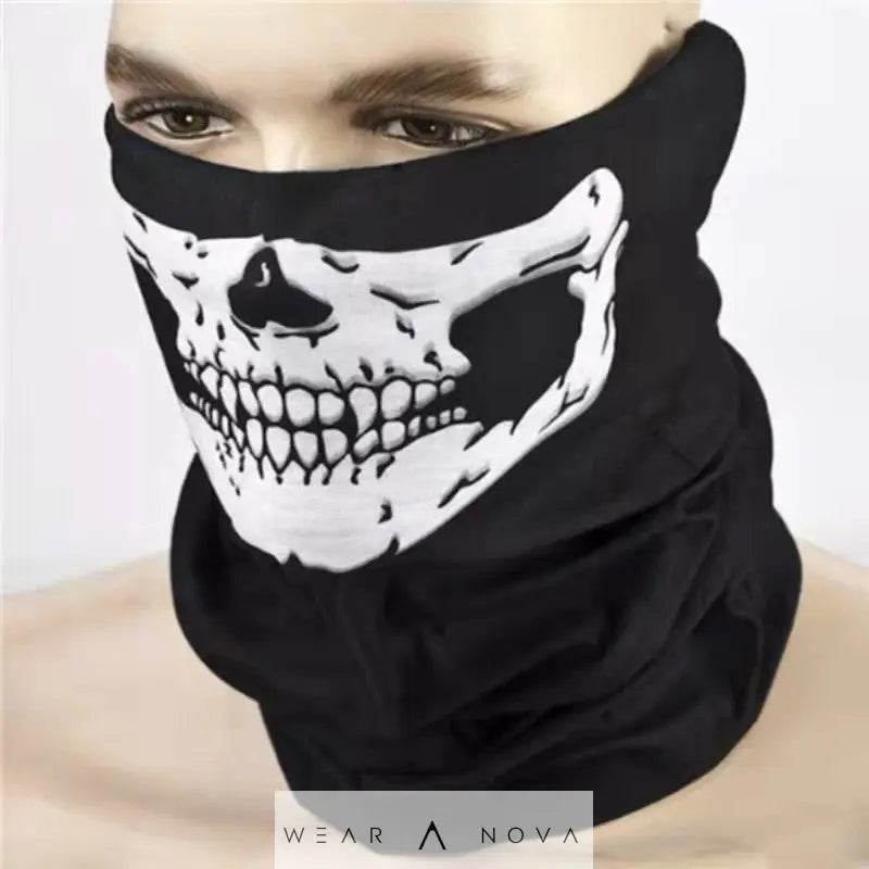 Halloween Skull Chin Mask and Ghost Gloves Set  Halloween individual NewEraWear