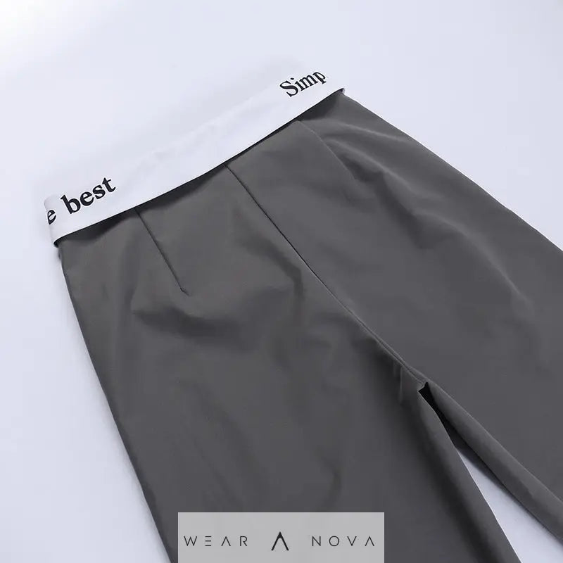 Knitted High Waist Contrast Color Loose Trousers  Pant trend 