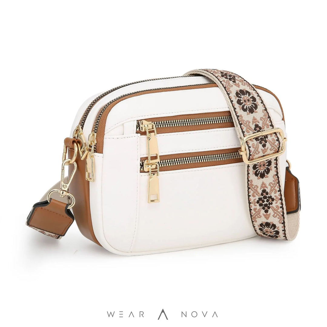 Ladies' Small Square Bag Two-tone Leather Crossbody Bag Large-capacity PU Crossbody Wallet Multi-functional For Women's Bag - WearaNova