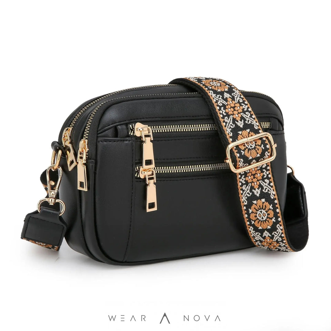 Ladies' Small Square Bag Two-tone Leather Crossbody Bag Large-capacity PU Crossbody Wallet Multi-functional For Women's Bag - WearaNova