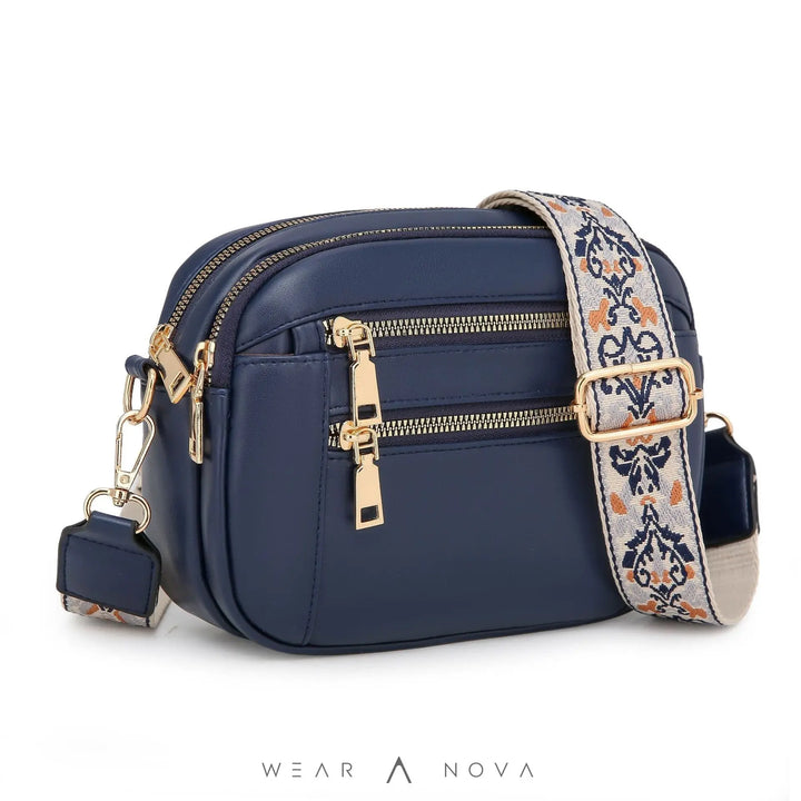 Ladies' Small Square Bag Two-tone Leather Crossbody Bag Large-capacity PU Crossbody Wallet Multi-functional For Women's Bag - WearaNova