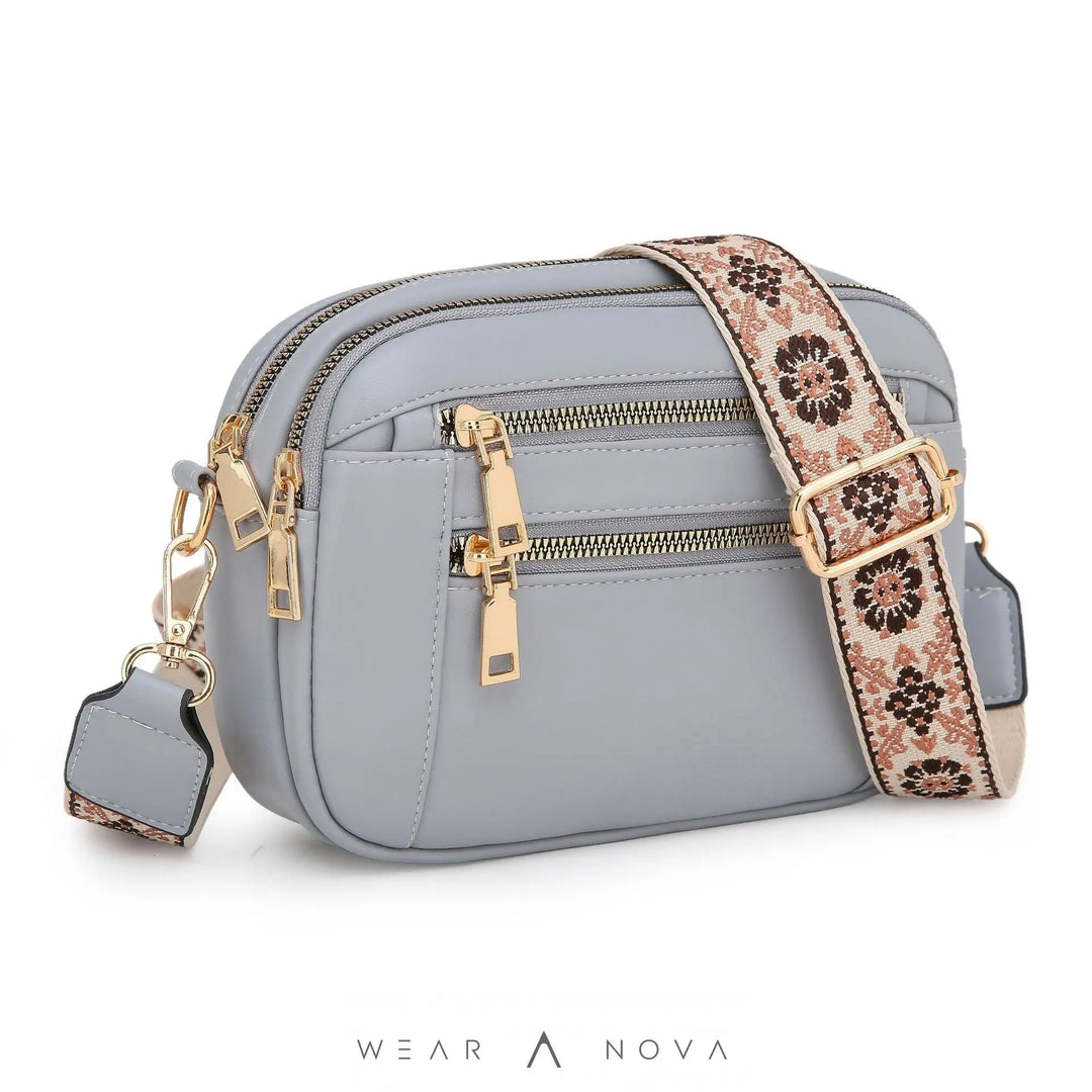 Ladies' Small Square Bag Two-tone Leather Crossbody Bag Large-capacity PU Crossbody Wallet Multi-functional For Women's Bag - WearaNova