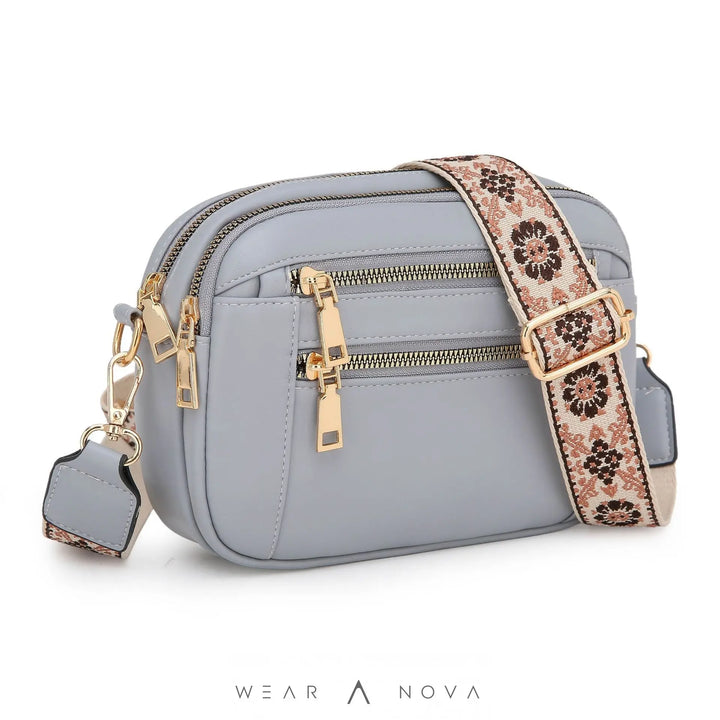 Ladies' Small Square Bag Two-tone Leather Crossbody Bag Large-capacity PU Crossbody Wallet Multi-functional For Women's Bag - WearaNova
