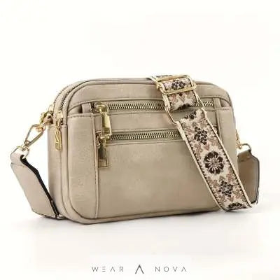 Ladies' Small Square Bag Two-tone Leather Crossbody Bag Large-capacity PU Crossbody Wallet Multi-functional For Women's Bag - WearaNova