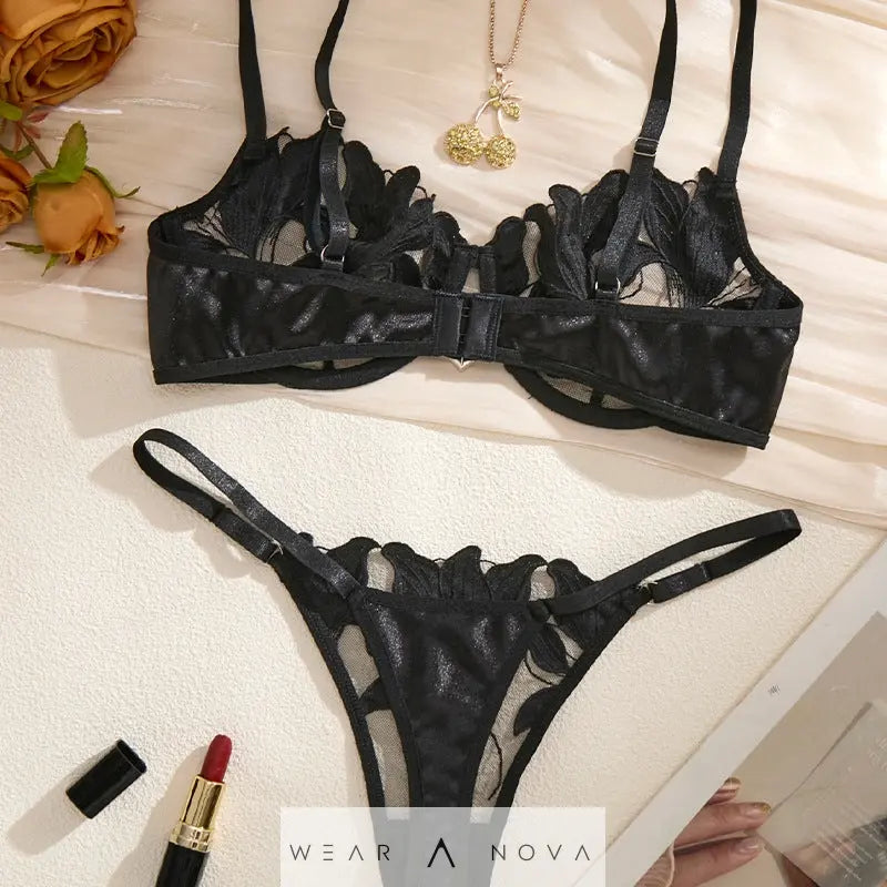 Large Size Intimates Transparent Flower Embroider Sexy  intimo NewEraWear