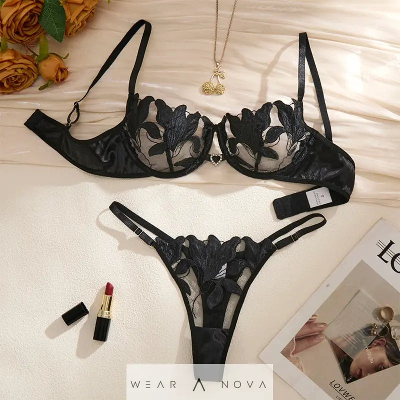 Large Size Intimates Transparent Flower Embroider Sexy  intimo NewEraWear