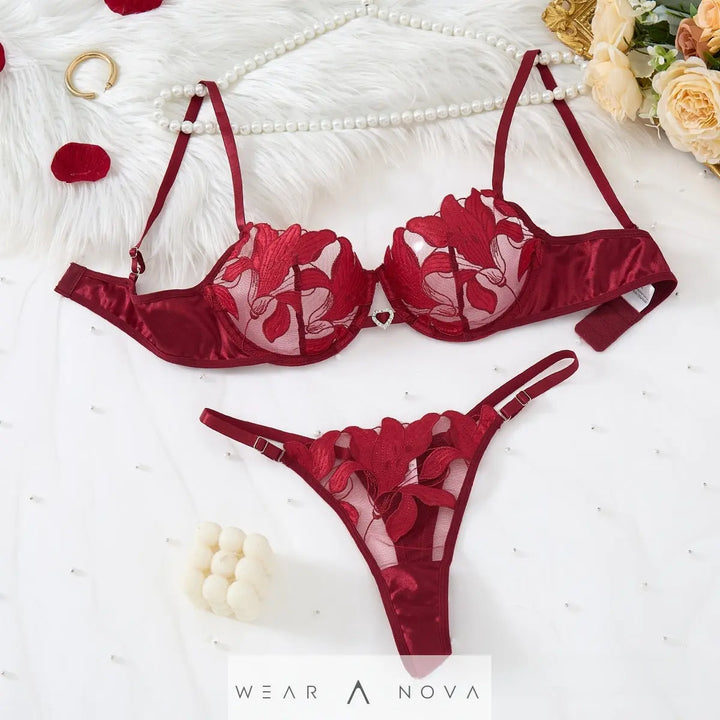 Large Size Intimates Transparent Flower Embroider Sexy  intimo NewEraWear