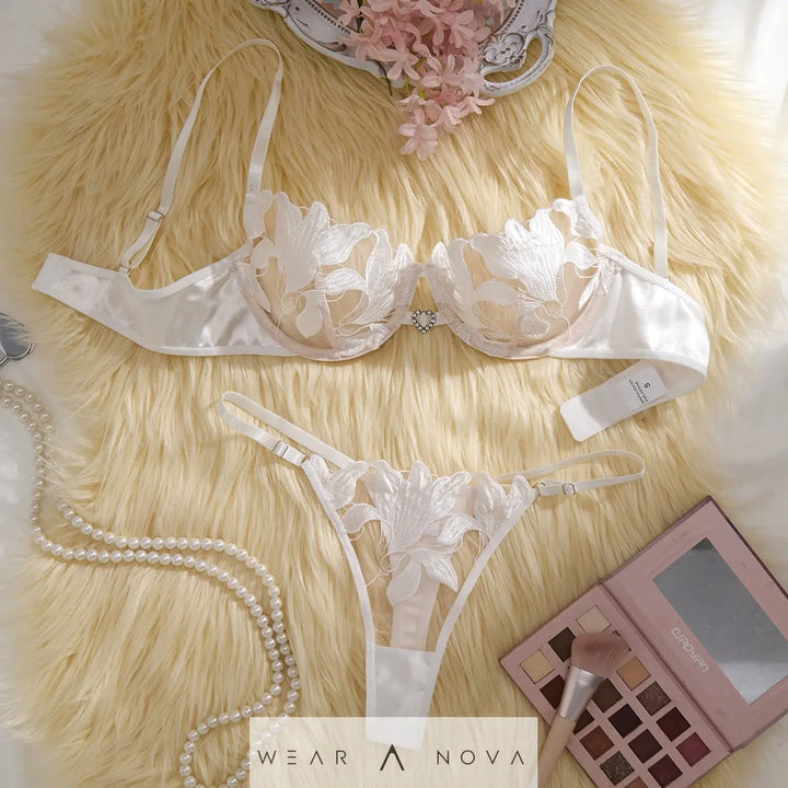 Large Size Intimates Transparent Flower Embroider Sexy  intimo NewEraWear