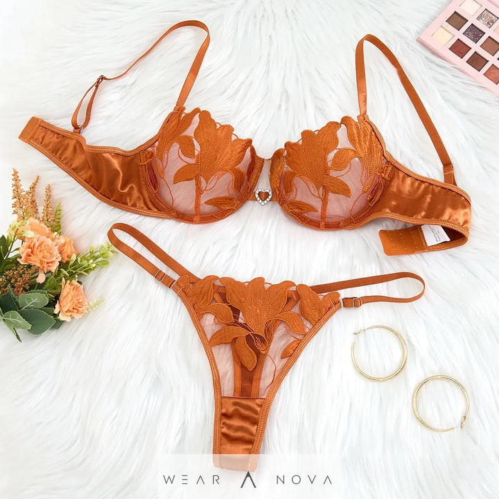 Large Size Intimates Transparent Flower Embroider Sexy  intimo NewEraWear