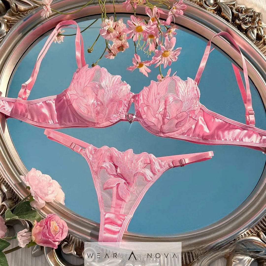 Large Size Intimates Transparent Flower Embroider Sexy  intimo NewEraWear