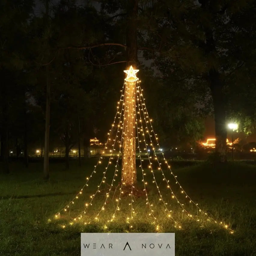 Led Five-Pointed Star Flowing Water Waterfall Light  Led Five-Pointed NewEraWear