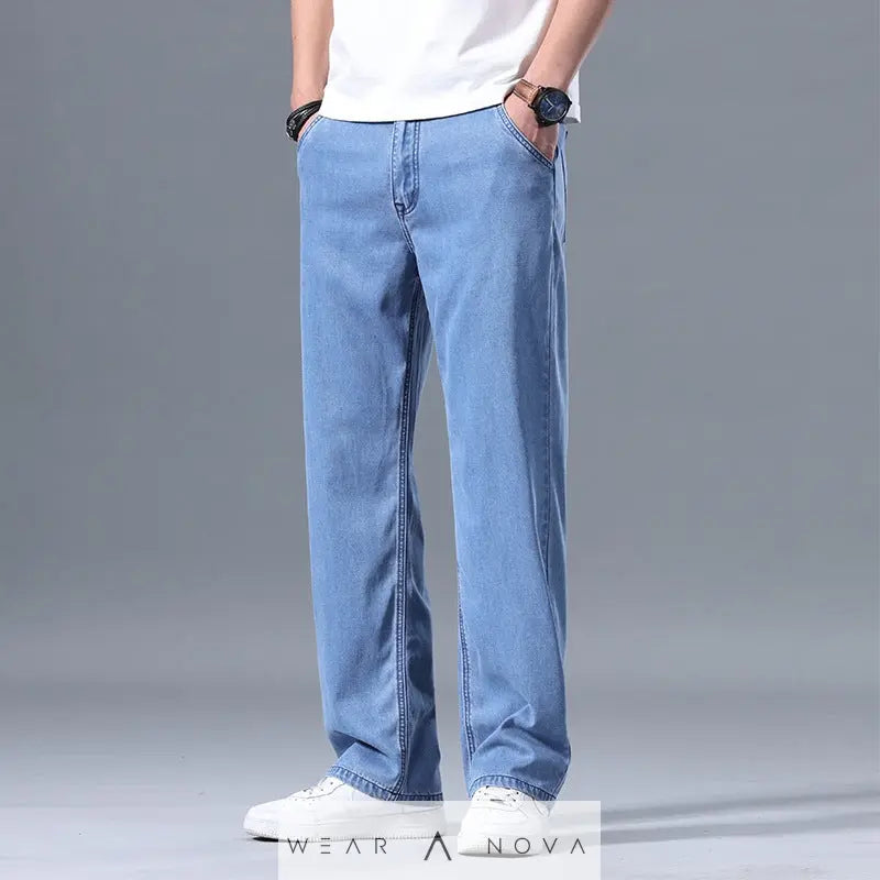 Lyocell Jeans Men's Loose Straight Casual - WearaNova