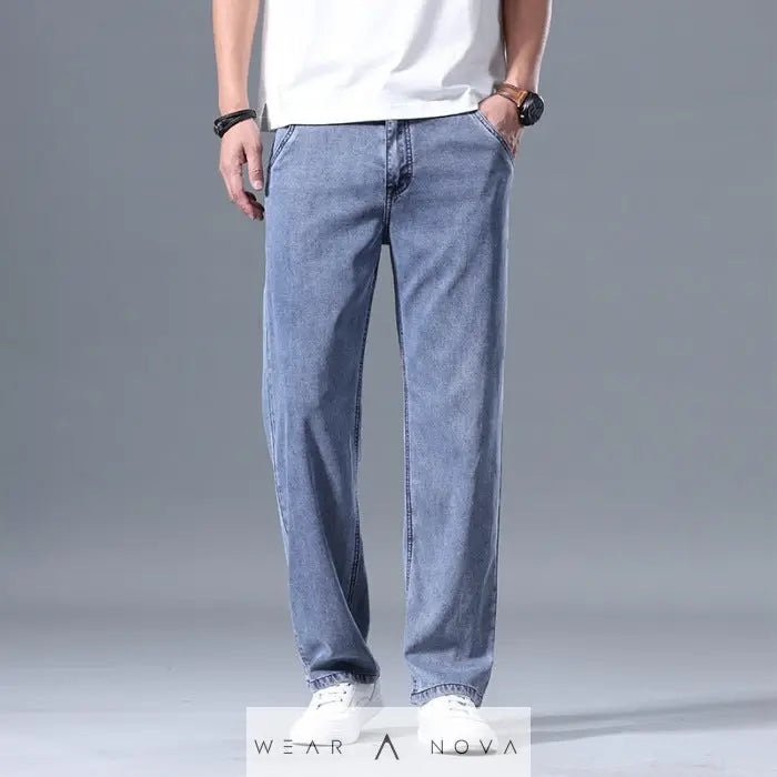 Lyocell Jeans Men's Loose Straight Casual - WearaNova