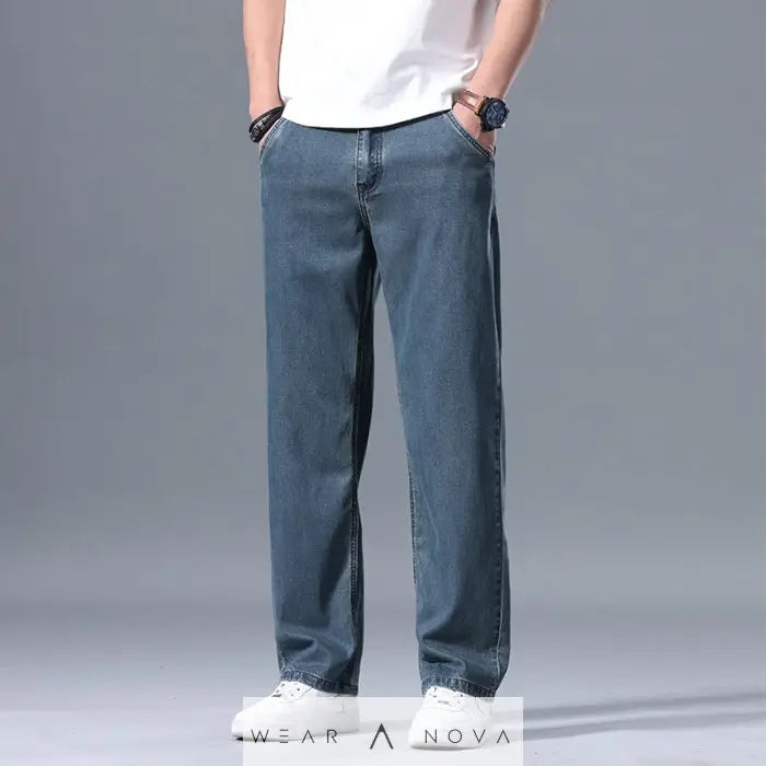 Lyocell Jeans Men's Loose Straight Casual - WearaNova