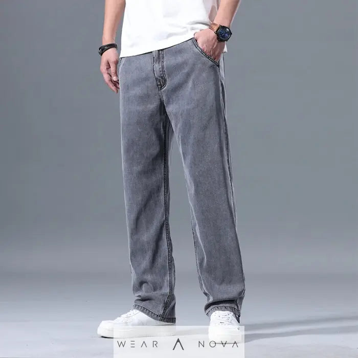 Lyocell Jeans Men's Loose Straight Casual - WearaNova