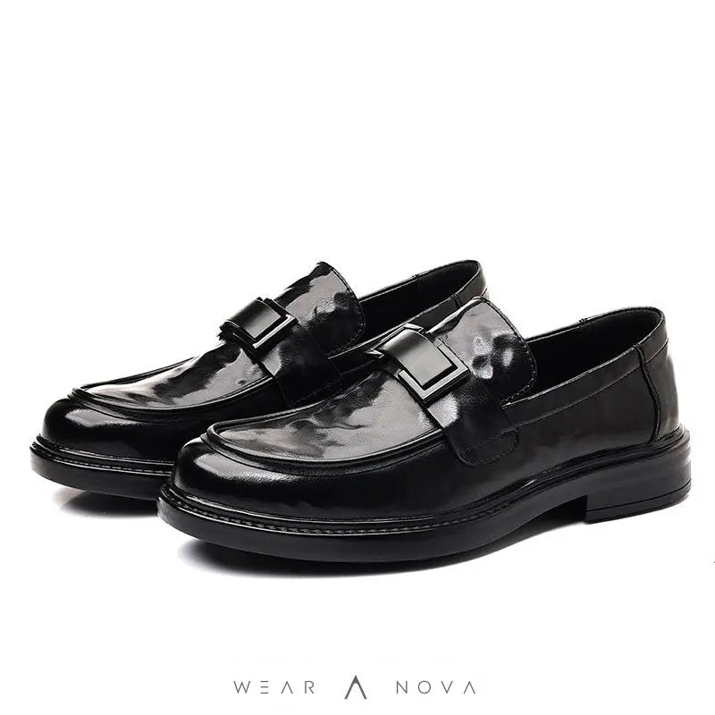 Men's British Slip-on Pointed Leather Shoes  Elegant Shoe Man 
