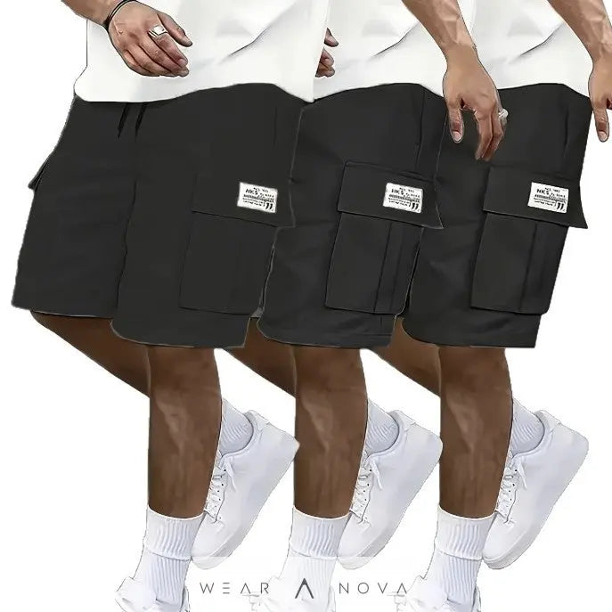 Men's Cargo Shorts with Drawstring Waist and Multi-Pockets  Men's Clothing 