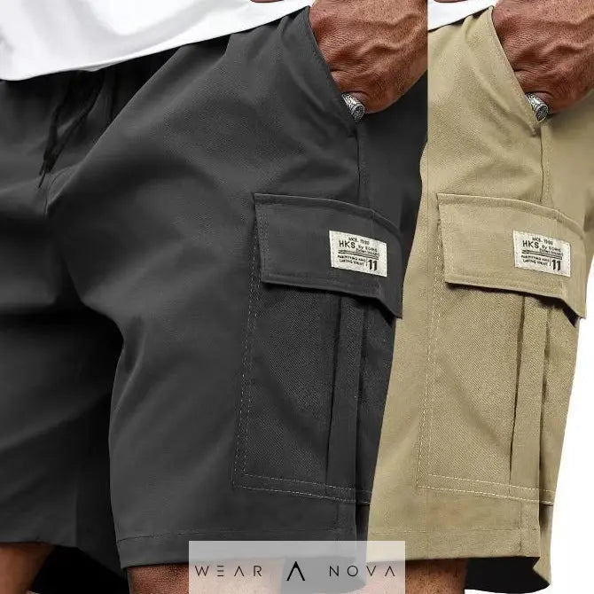 Men's Cargo Shorts with Drawstring Waist and Multi-Pockets  Men's Clothing 