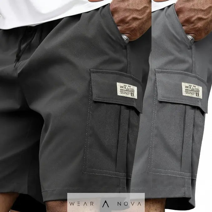 Men's Cargo Shorts with Drawstring Waist and Multi-Pockets  Men's Clothing 