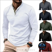 Men's Henley Shirt Versatile - Stylish & Breathable  Polo Shirt 