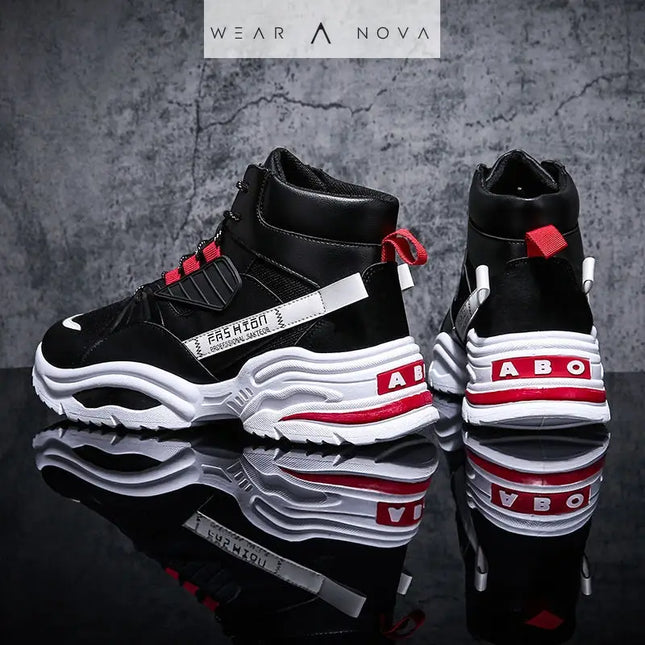 Men's High-top Sneakers with Bold Colors and Height Boost  Sneakers