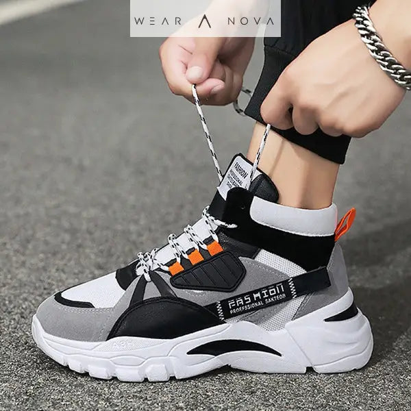 Men's High-top Sneakers with Bold Colors and Height Boost  Sneakers