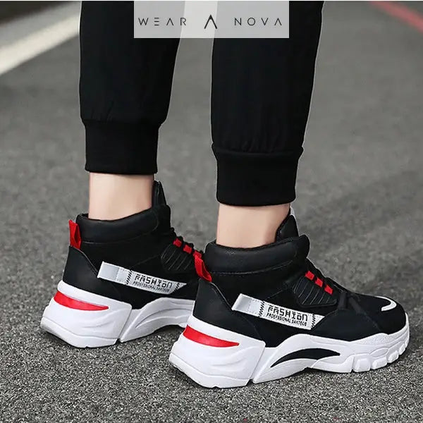 Men's High-top Sneakers with Bold Colors and Height Boost  Sneakers