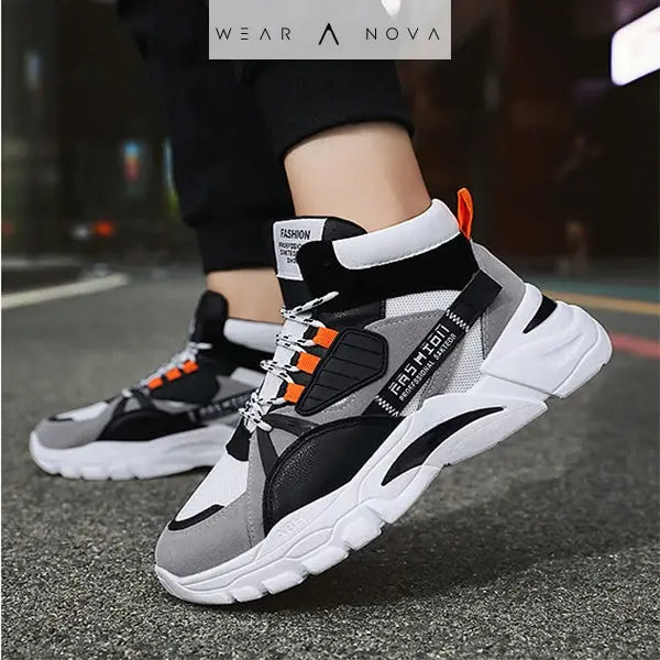 Men's High-top Sneakers with Bold Colors and Height Boost  Sneakers