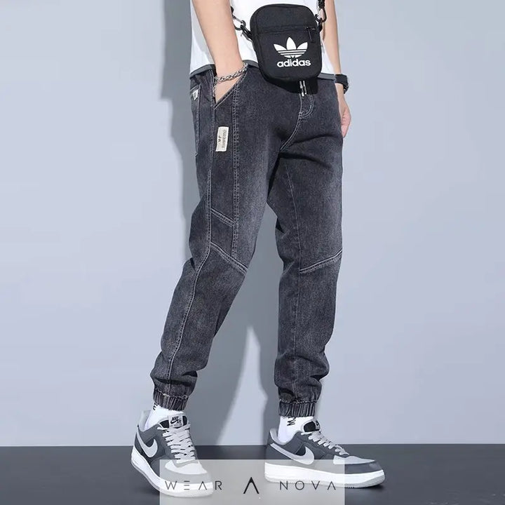 Men's Jeans Slim Fit Fashion Ankle-tied Harem Pants - WearaNova