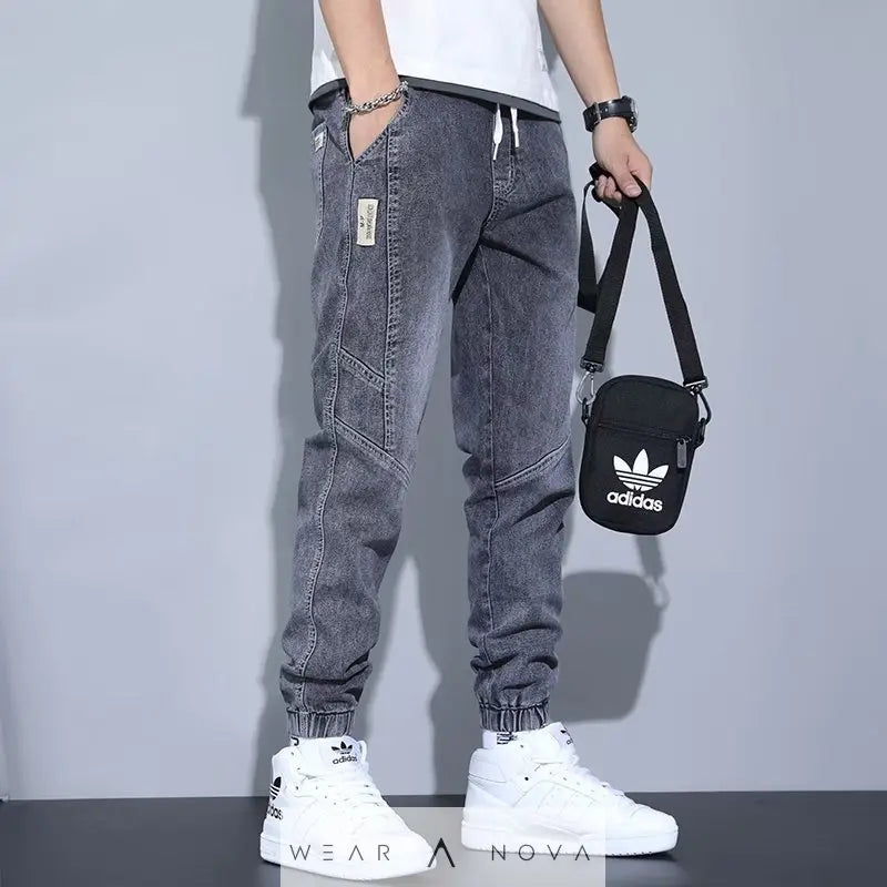 Men's Jeans Slim Fit Fashion Ankle-tied Harem Pants - WearaNova