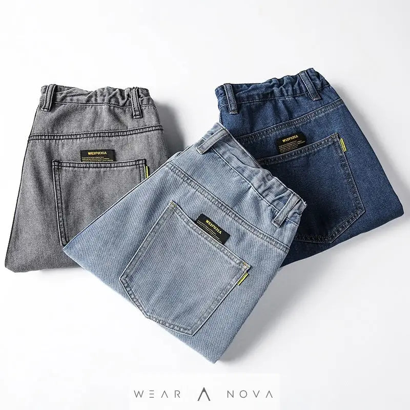 Men's Loose Straight Simple Jeans Casual  Jeans Man Trend 