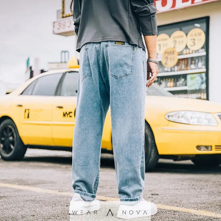 Men's Loose Straight Simple Jeans Casual  Jeans Man Trend 
