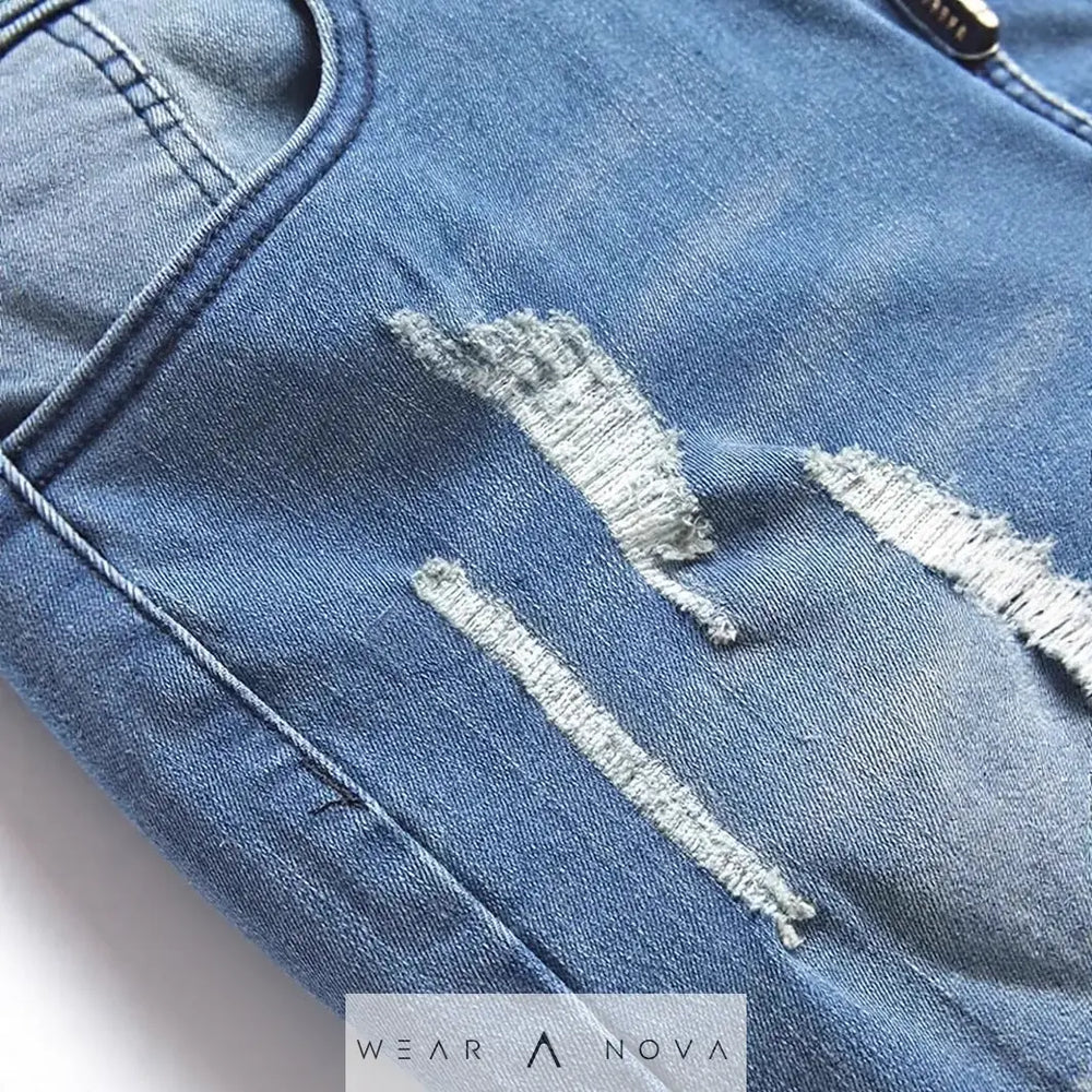 Men's Ripped Fashion Personality Street Trend Style Jeans  Jeans man 