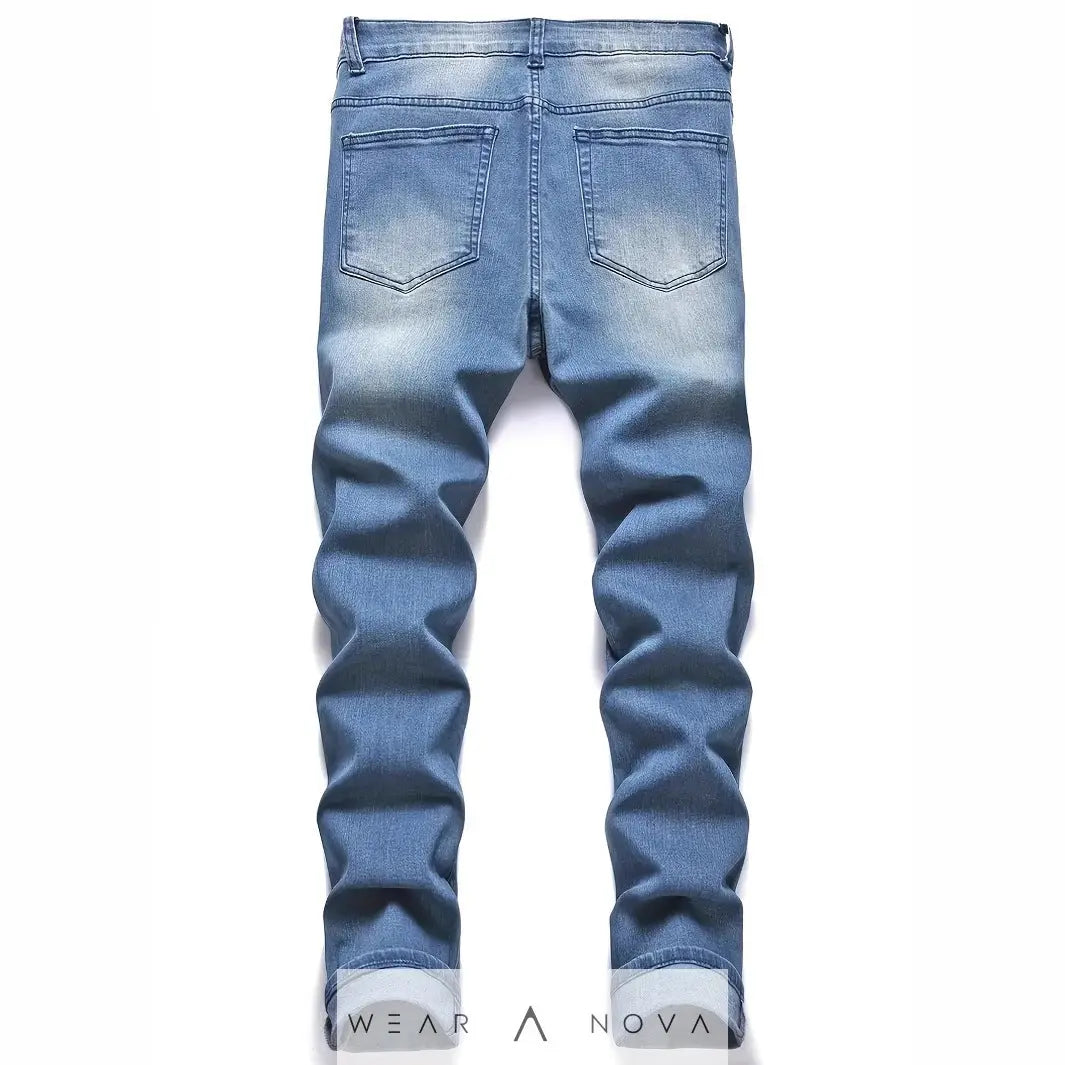 Men's Ripped Fashion Personality Street Trend Style Jeans  Jeans man 