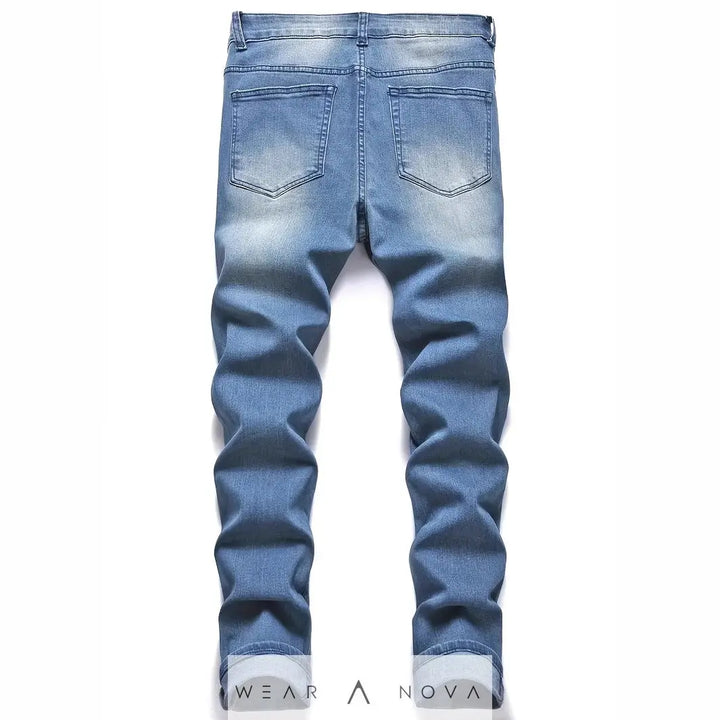 Men's Ripped Fashion Personality Street Trend Style Jeans  Jeans man 