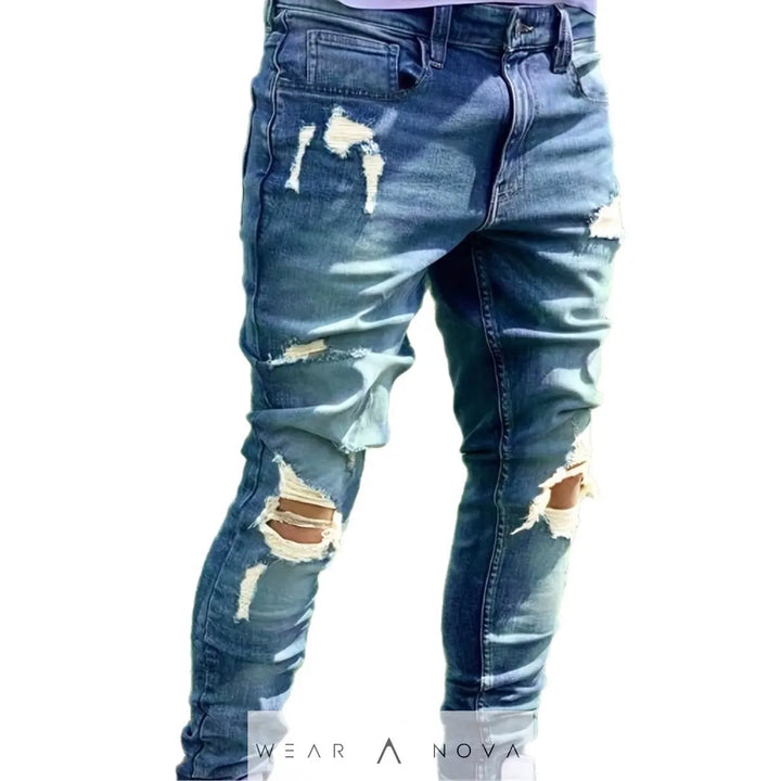 Men's Ripped Fashion Personality Street Trend Style Jeans  Jeans man 