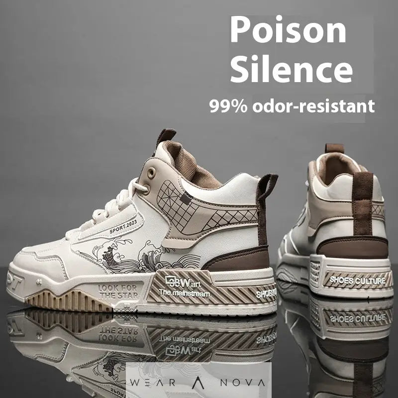 Men's Shoes Increased Easy Wear Borad Shoe Summer Casual Sports High-top Trendy Shoes - WearaNova