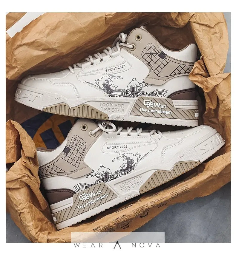 Men's Shoes Increased Easy Wear Borad Shoe Summer Casual Sports High-top Trendy Shoes - WearaNova